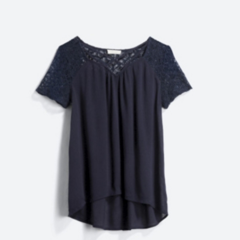 Crescent Navy XXL Garcelle Crochet Top
